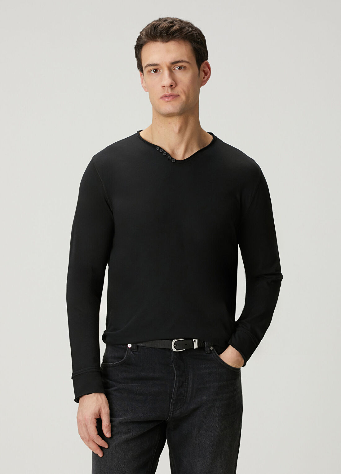 Zadig&Voltaire Monastir Siyah Uzun Kollu T-shirt