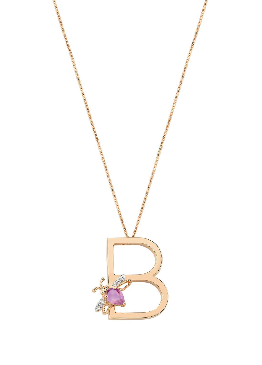Bee Goddess Letter B Kadın Altın Kolye