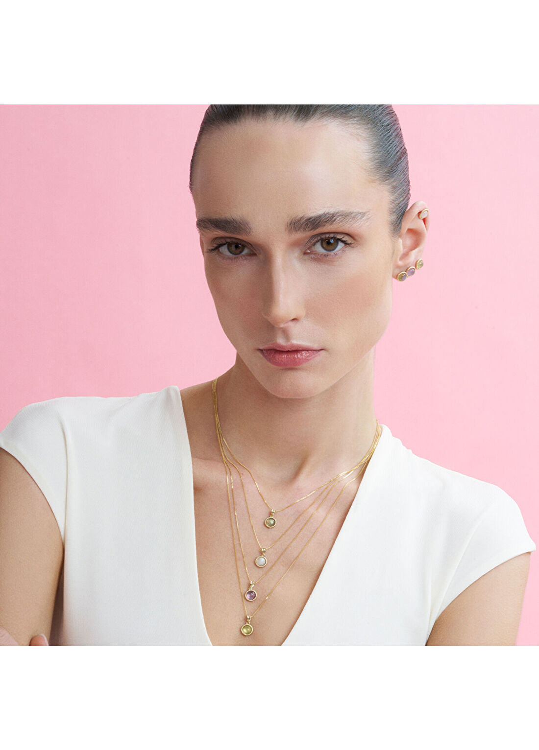 Hems Jewellery Sweet Labradorit 14 Ayar Altın Doğal Taş Kolye görsel 3
