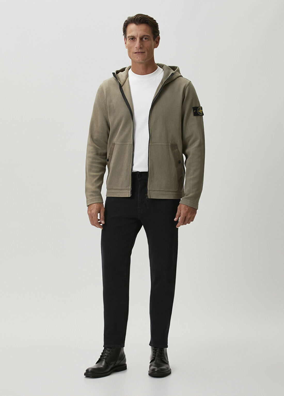 Stone Island Haki Kapüşonlu Sweatshirt görsel 2