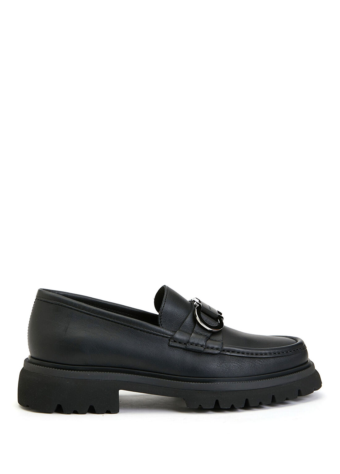 Ferragamo Siyah Erkek Deri Loafer