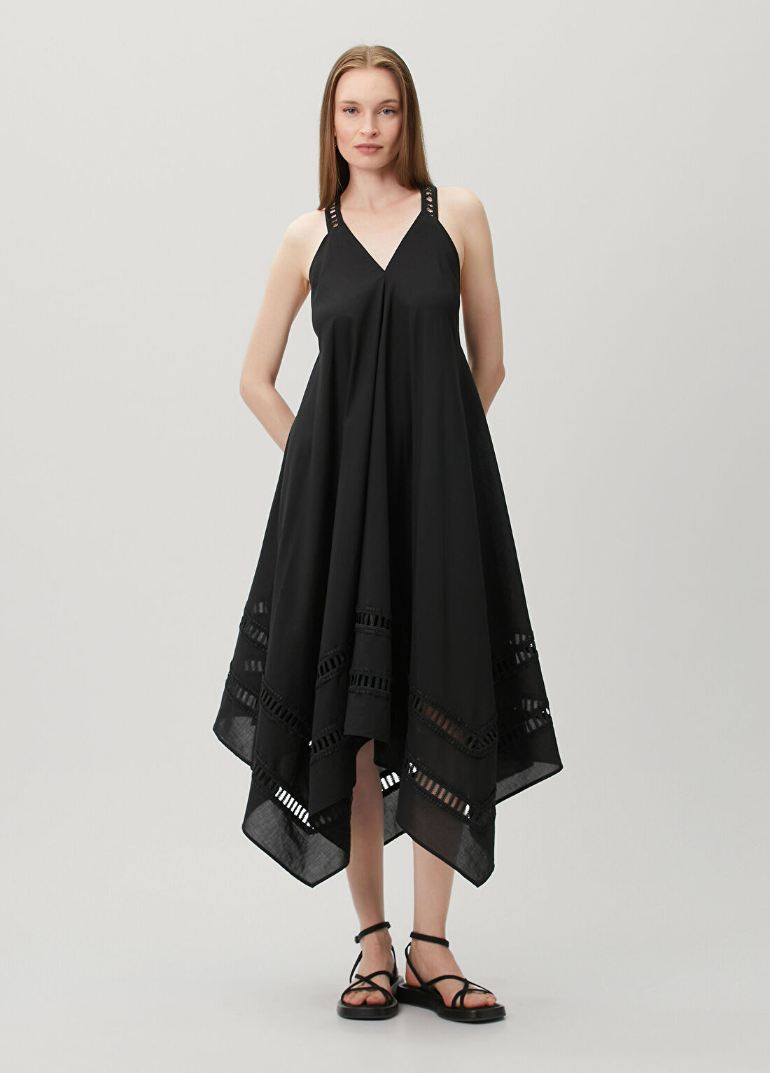 AllSaints Lil Siyah Midi Elbise