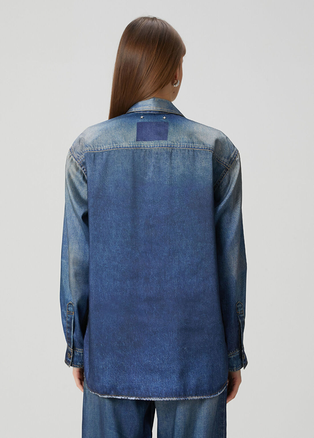 Golden Goose Mavi Denim Gömlek görsel 4