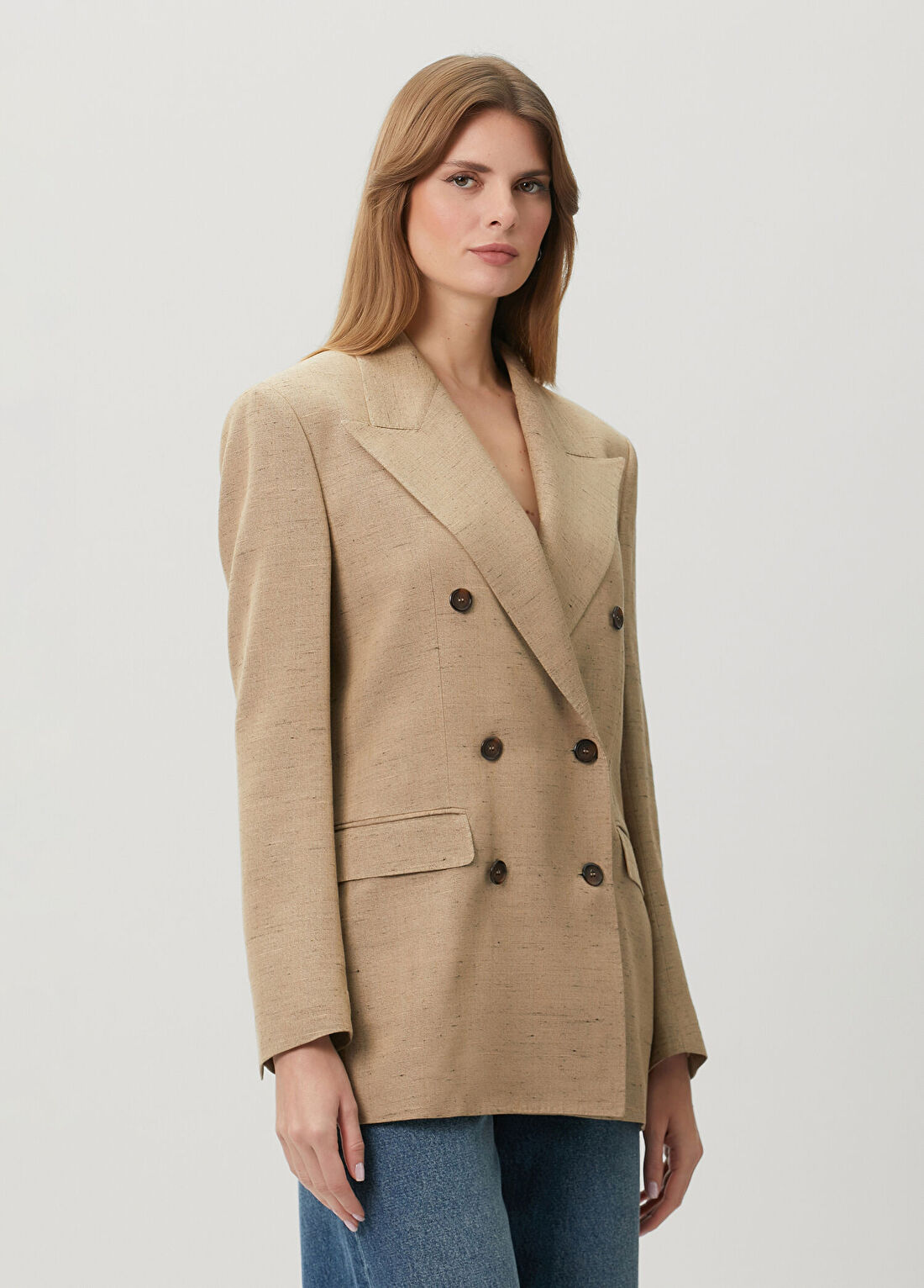 Dolce&Gabbana Siyah Camel Desenli Kruvaze Ceket görsel 3
