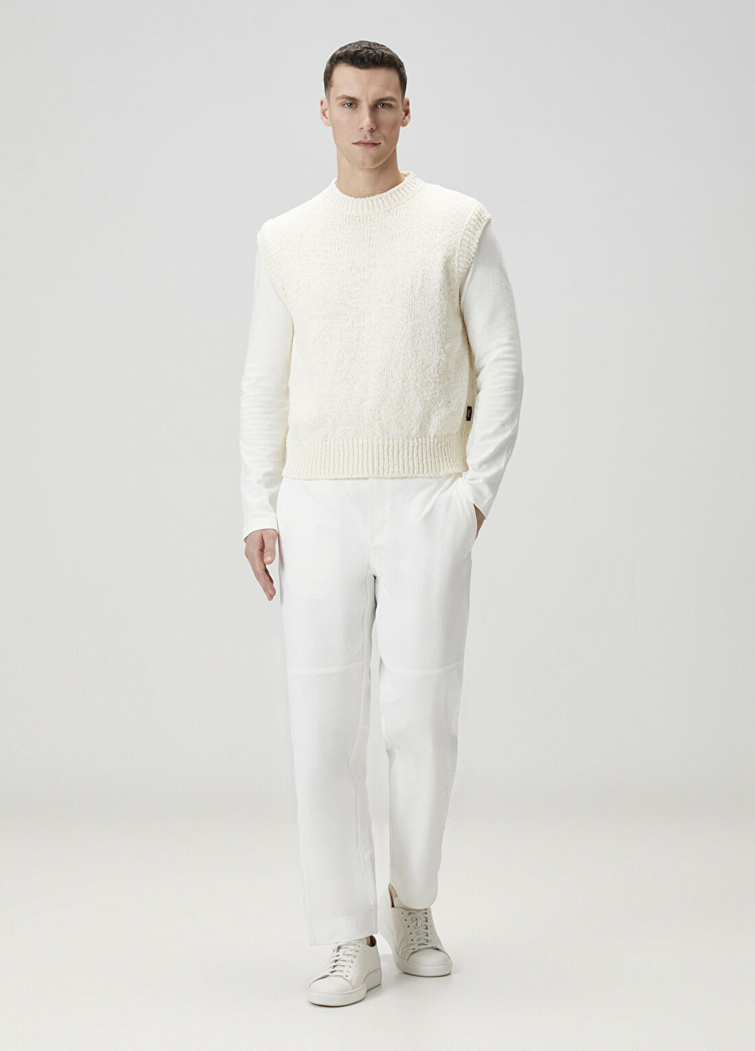 Laminar Beyaz Pantolon