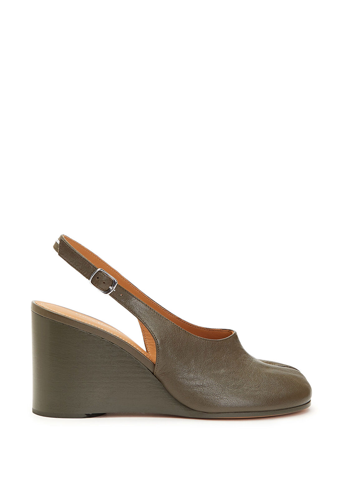 Maison Margiela Tabi Wedge Vizon Deri Topuklu Ayakkabı