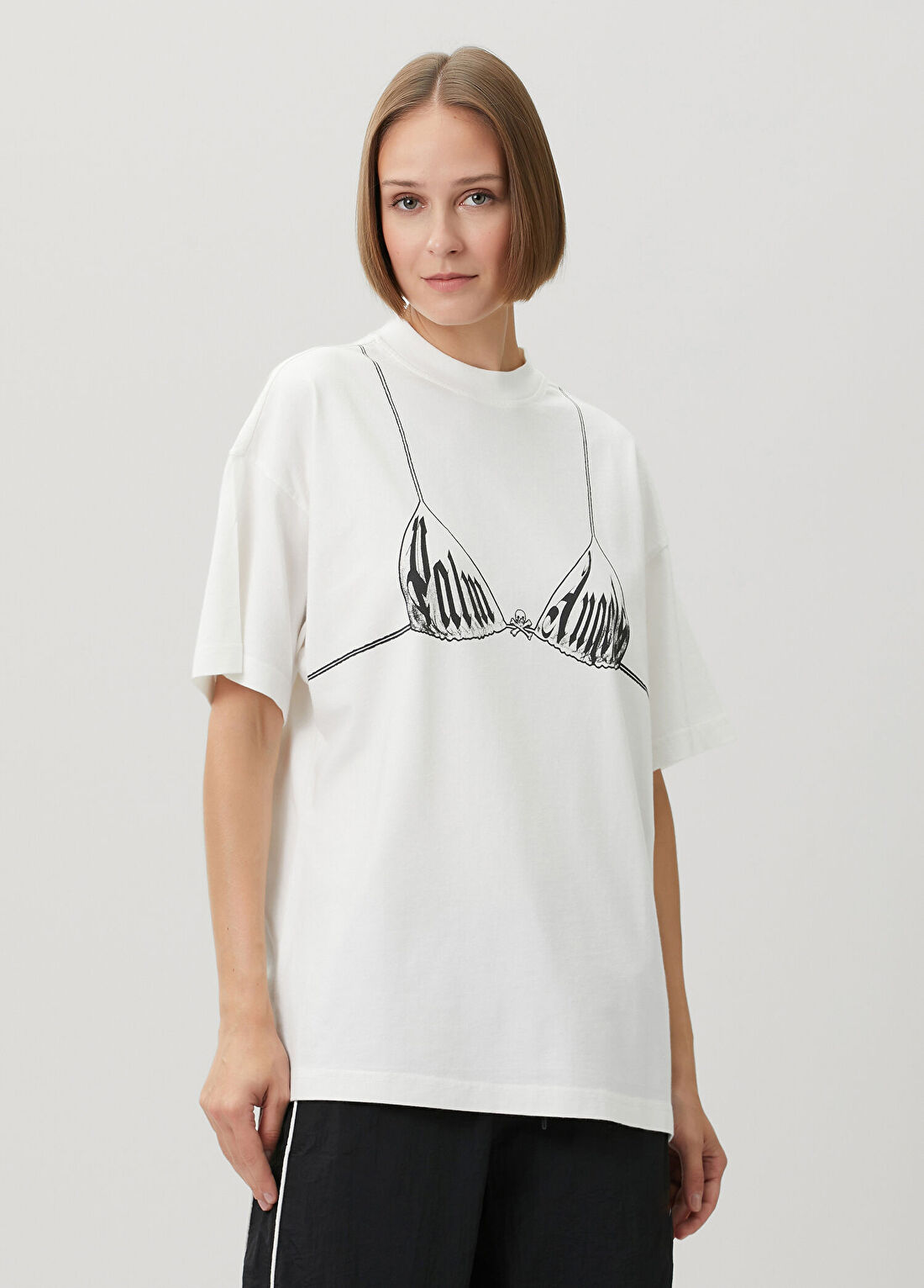 Palm Angels Palm Bra Loose Fit Beyaz T-shirt
