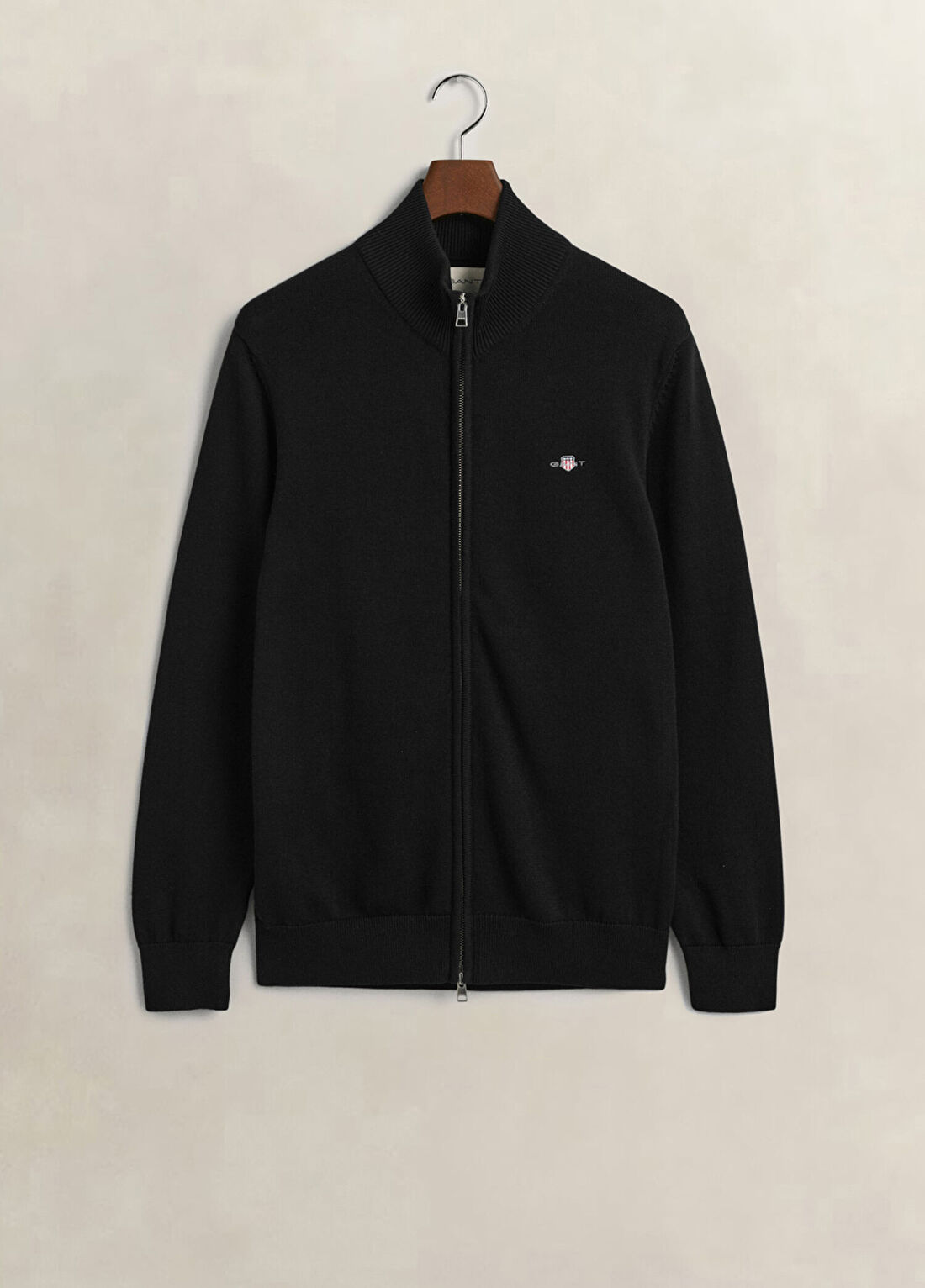 Gant Siyah Regular Fit Fermuarlı Erkek Hırka görsel 3