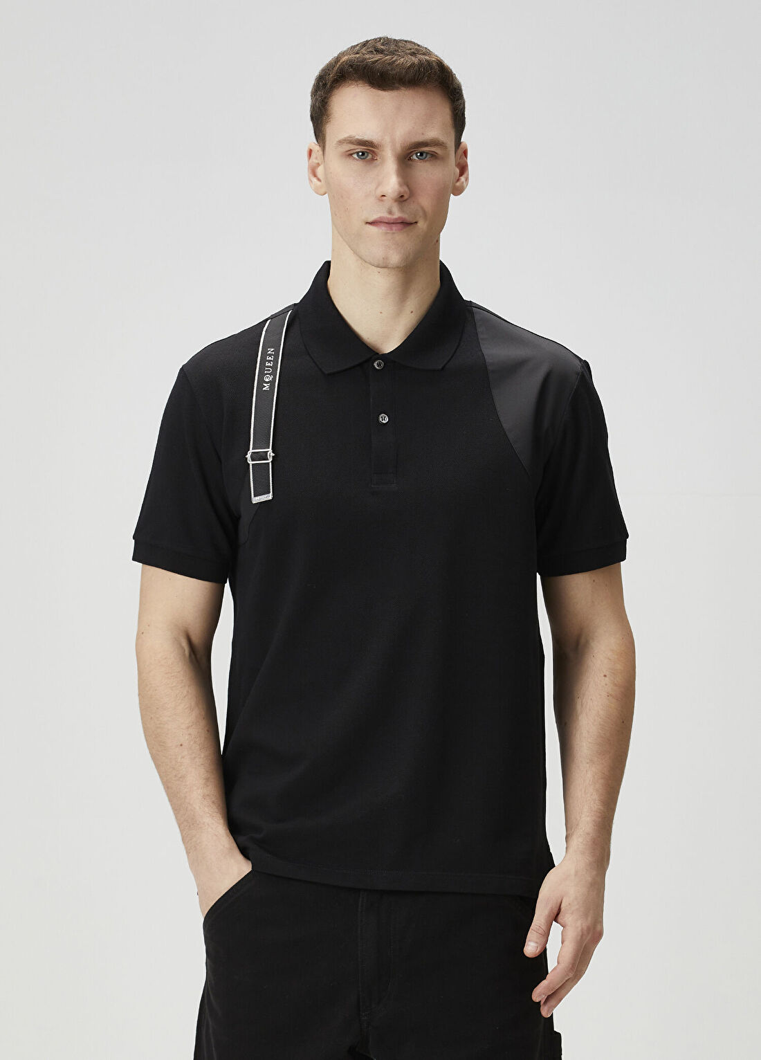 McQueen Harness Siyah Polo Yaka T-shirt