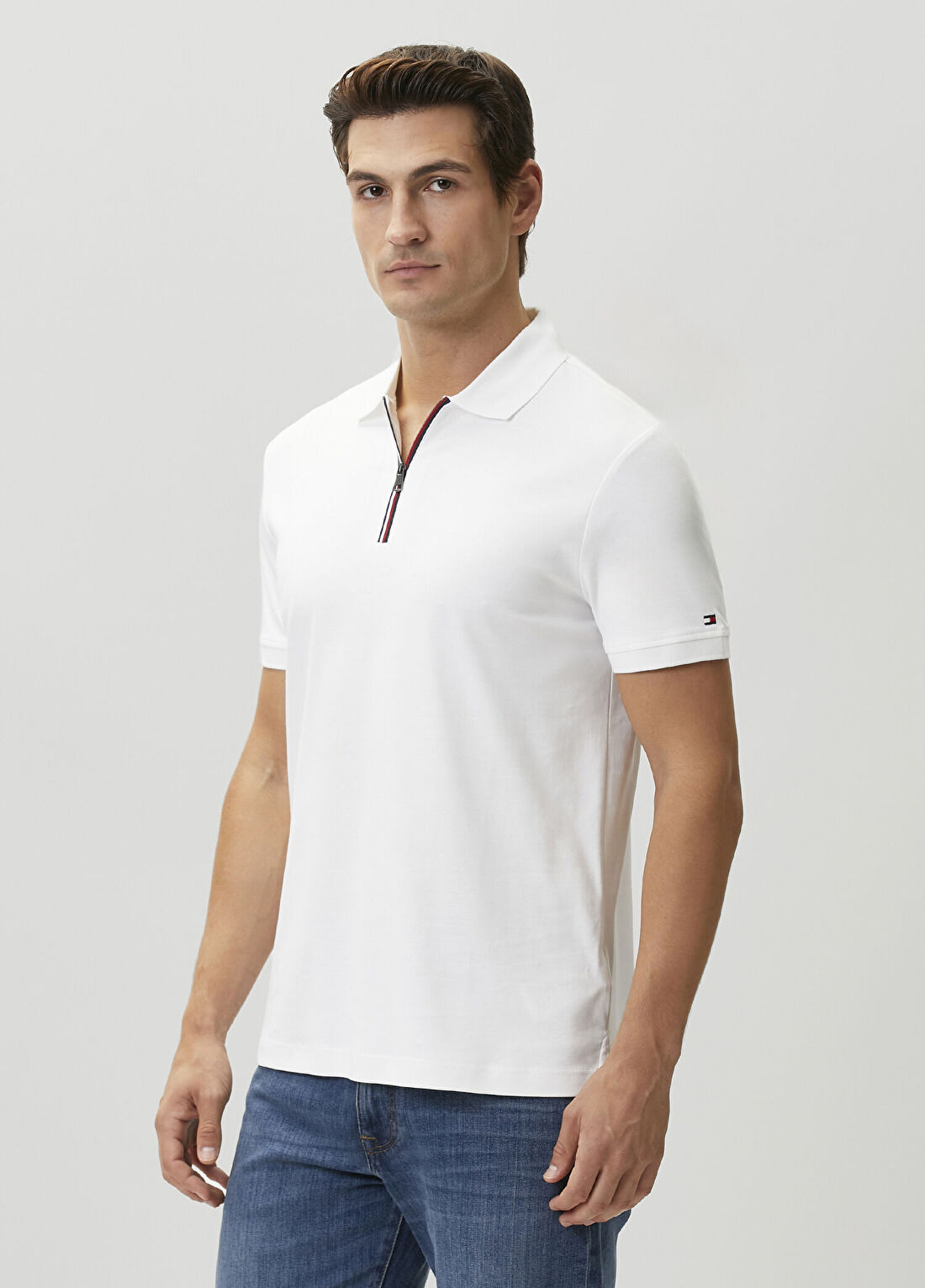 Tommy Hilfiger Regular Fit Beyaz Polo Yaka T-shirt görsel 3