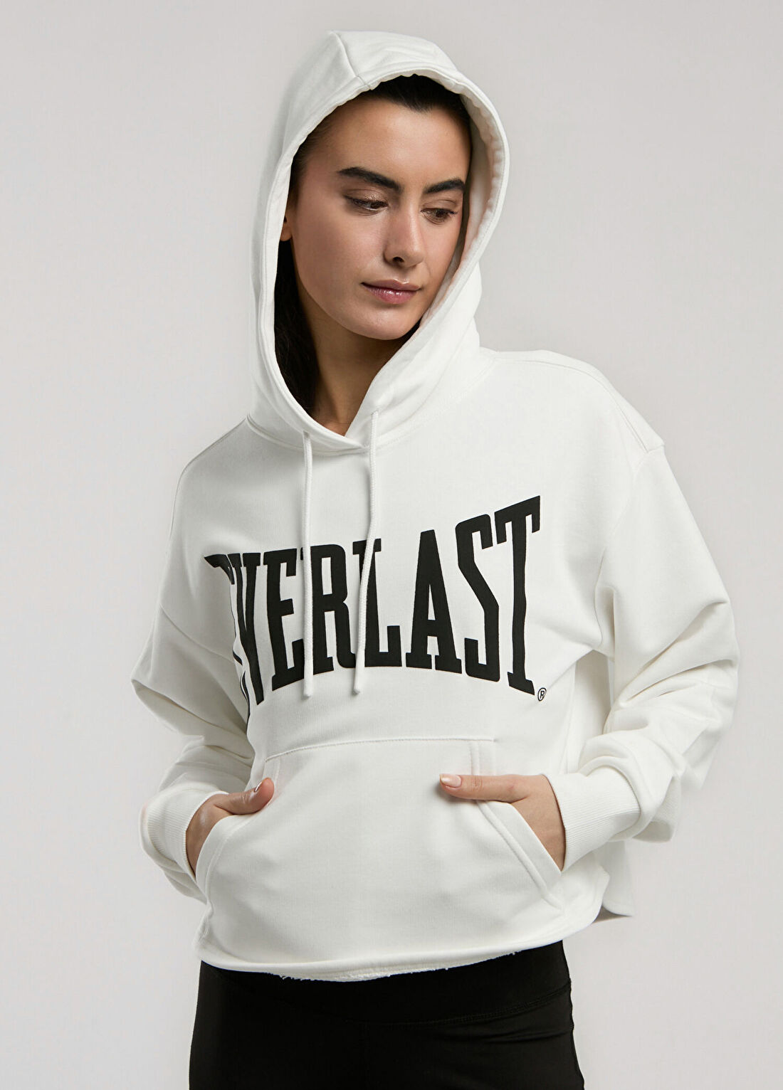 Everlast Classics Wmn Beyaz Kapüşonlu Kadın Sweatshirt görsel 2