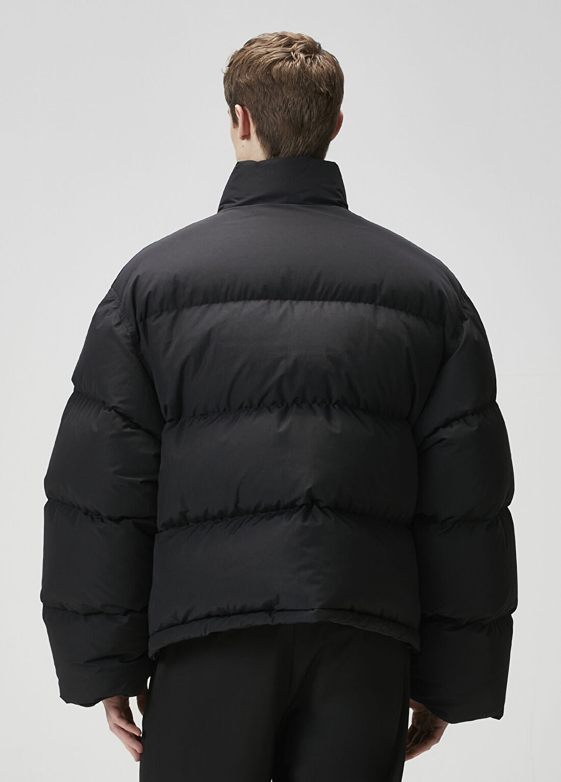 Balenciaga Siyah Logo Nakışlı Puff Mont görsel 4