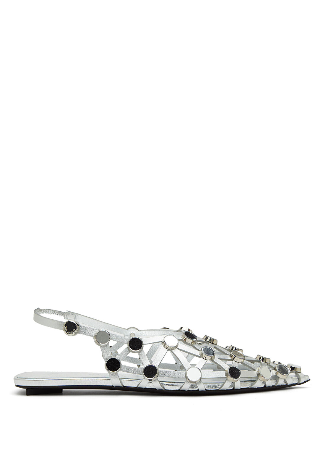 The Attico Grid Silver Kadın Deri Sandalet