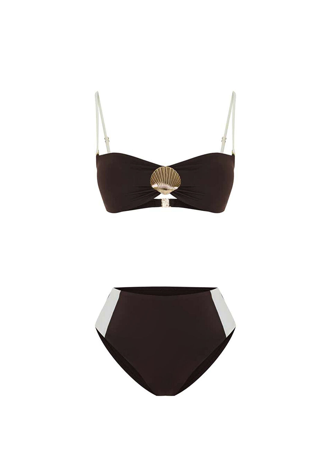 Bia Swimwear Shella Brunette Yüksek Bel Straplez Bikini Takımı