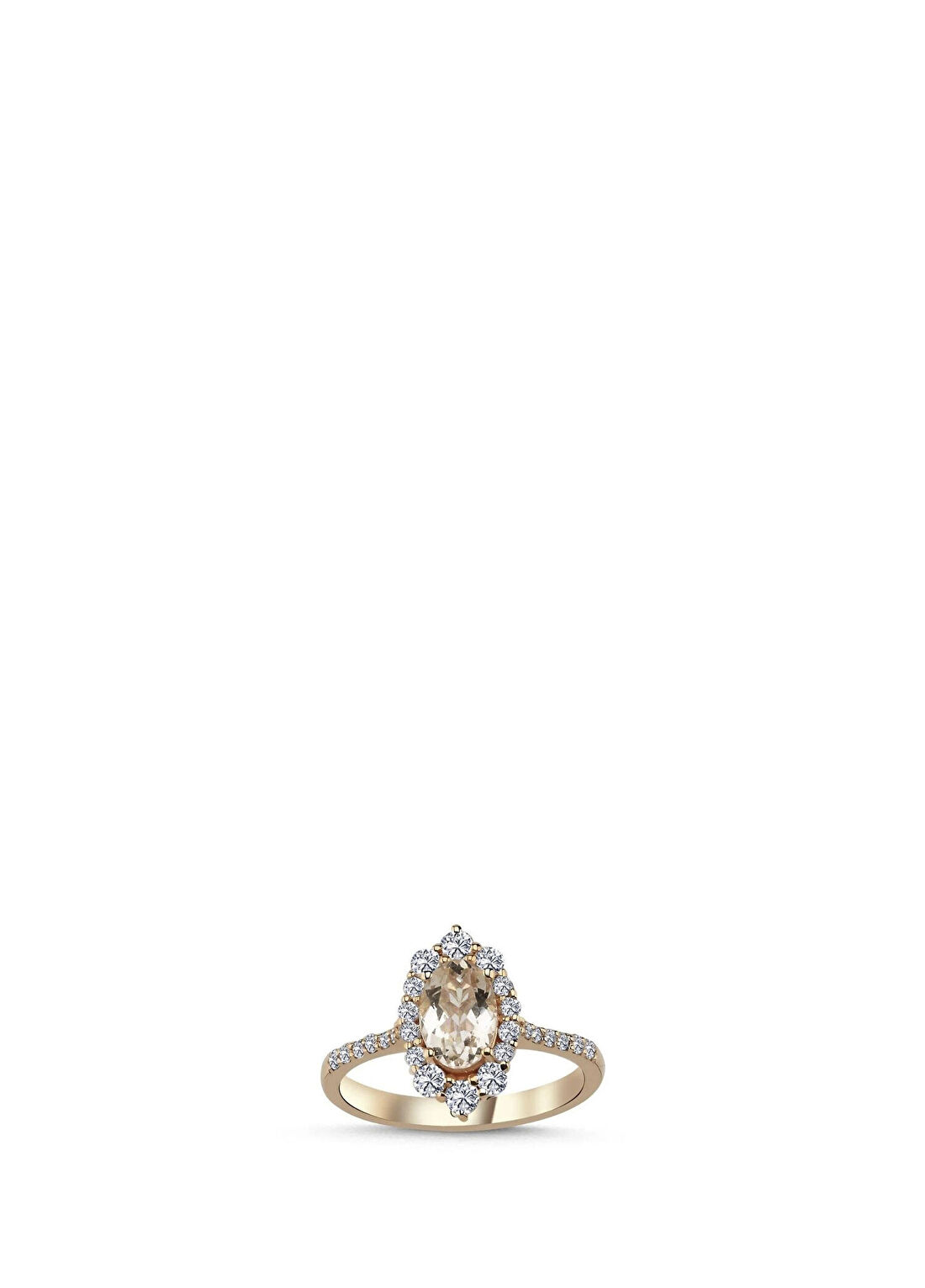 Safir Mücevher Hazine Morganite Rose 14 Ayar Kadın Pırlanta Yüzük