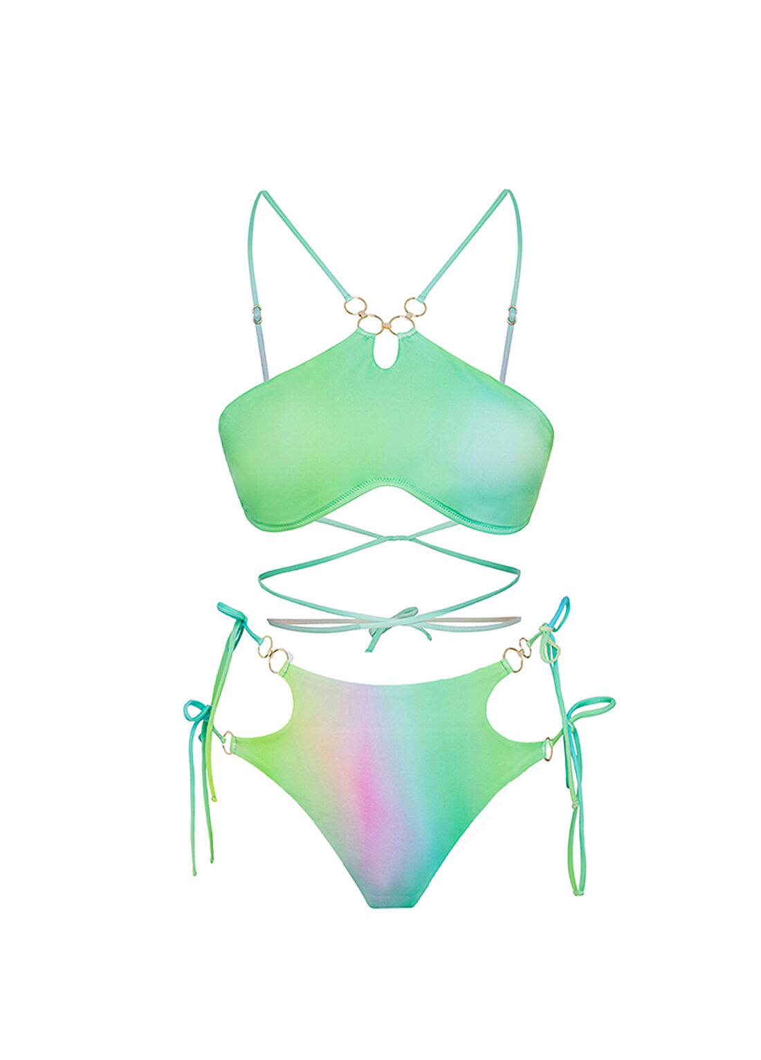 Sellie Eclipse Halter-Neck Strap Bikini Top