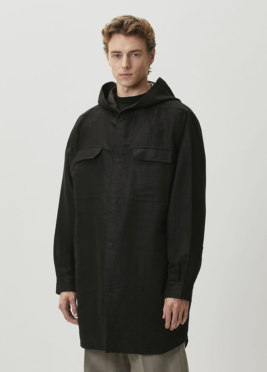 Rick Owens Camicia Siyah Kapüşonlu Dış Gömlek görsel 3
