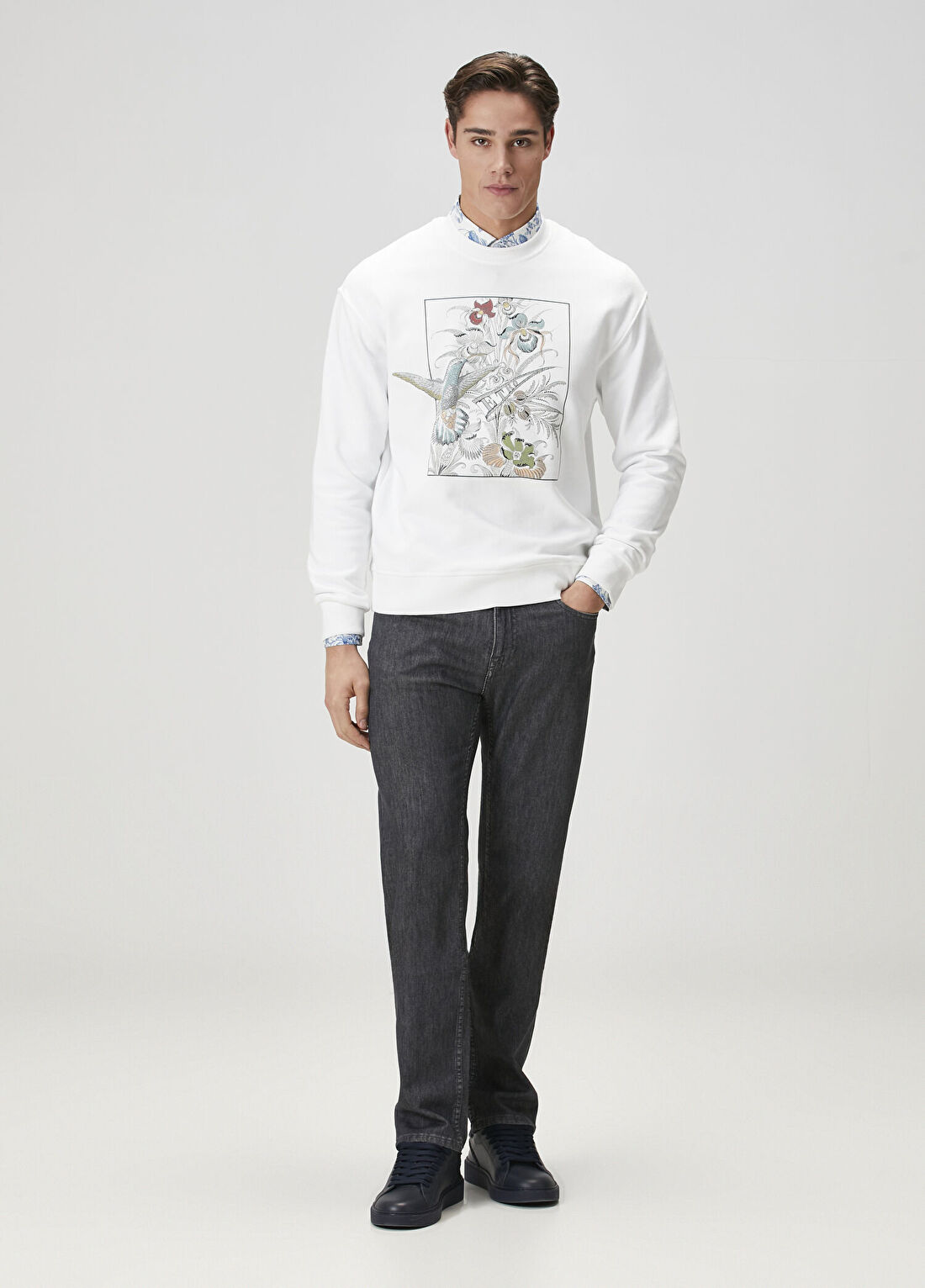 Etro Beyaz Logo Detaylı Sweatshirt