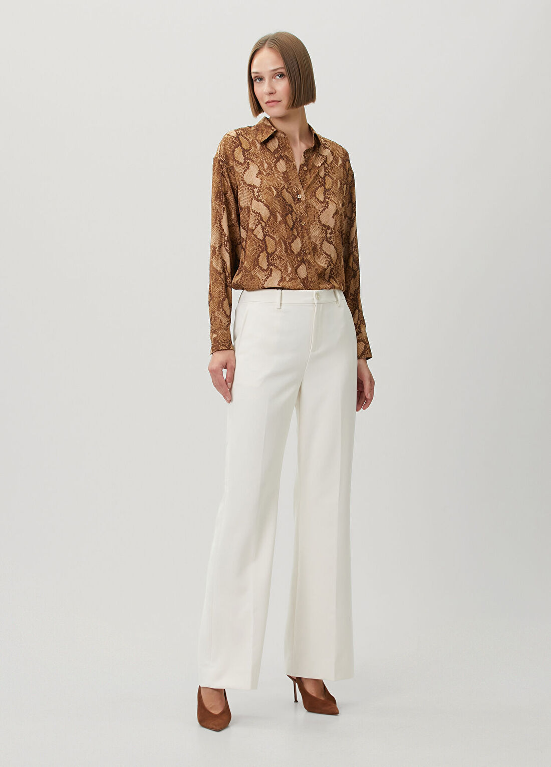 Lauren Ralph Lauren Krem Flared Pantolon