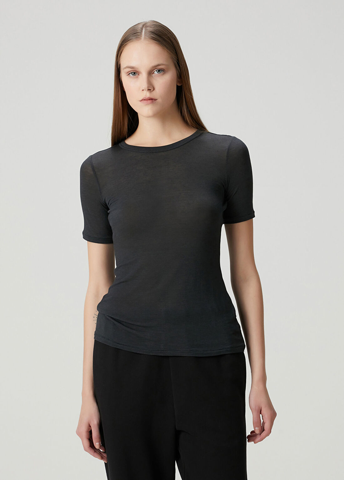Skims Long Siyah T-shirt