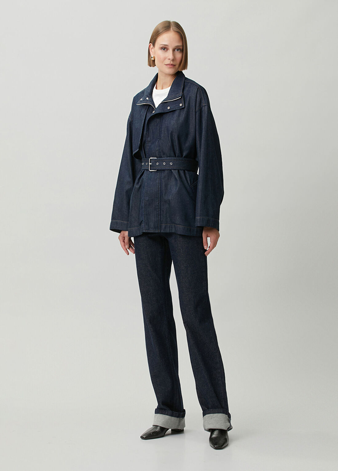 Frame Denim Koyu Lacivert Denim Ceket görsel 2