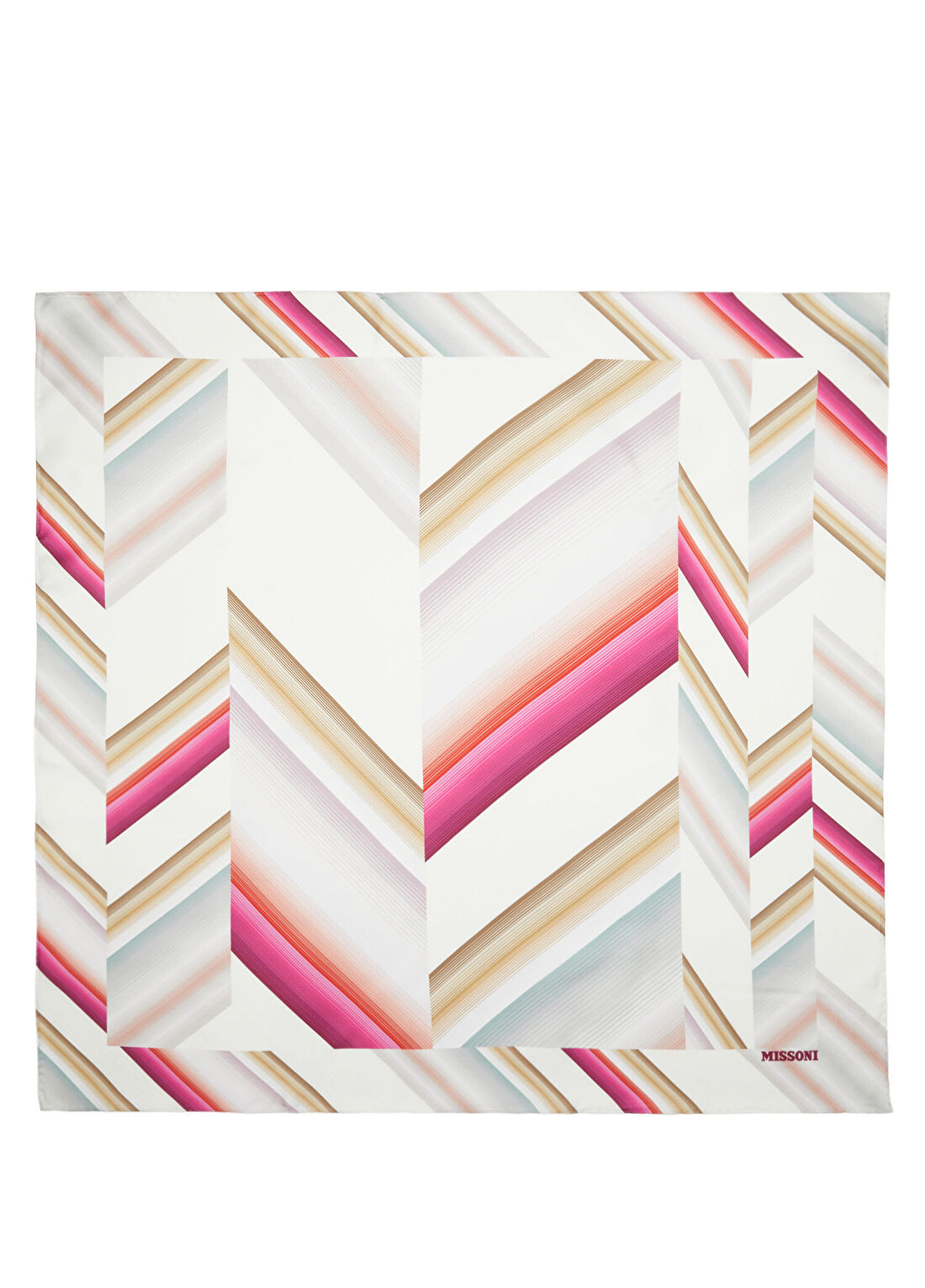 Missoni Pembe Beyaz Kadın İpek Fular