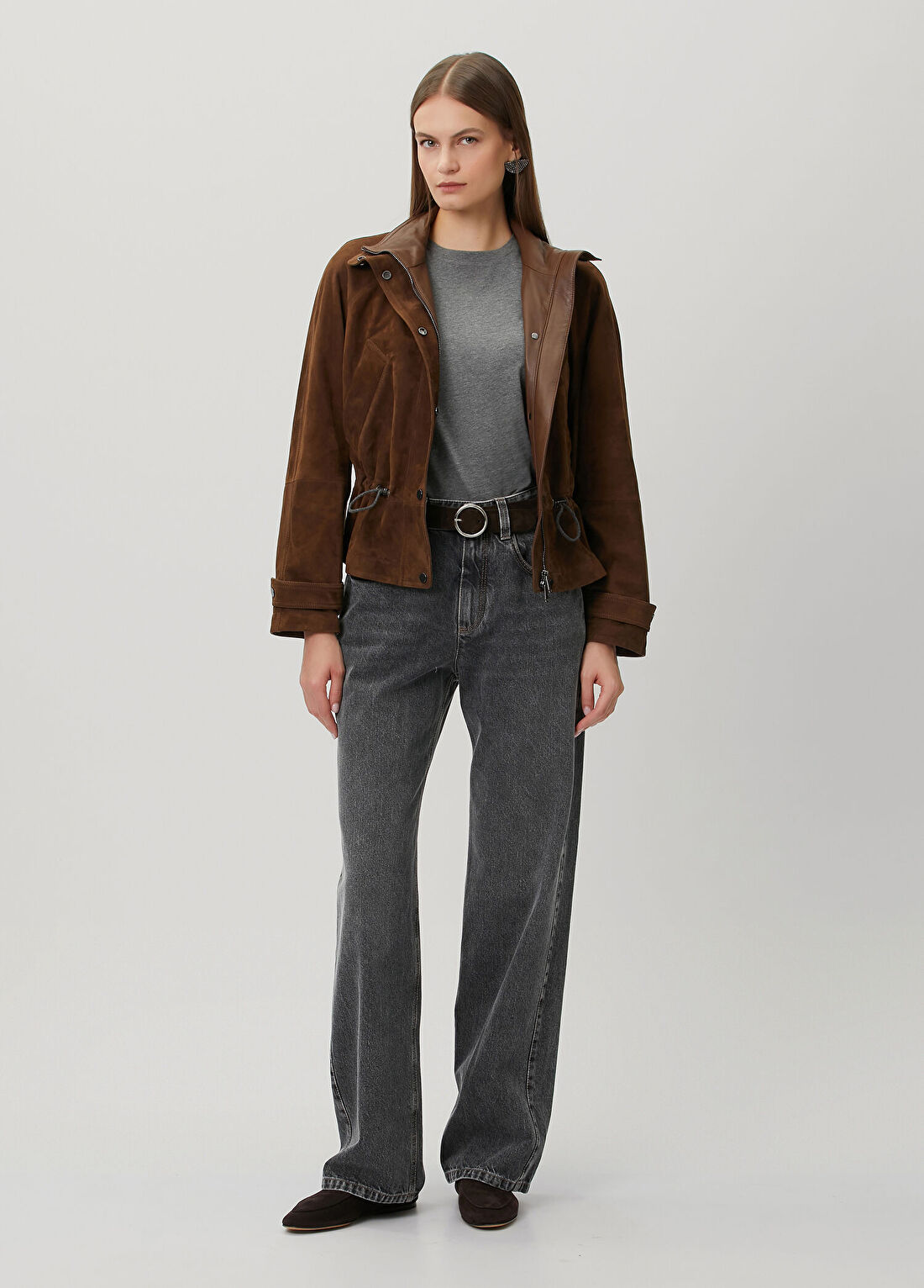 Brunello Cucinelli Koyu Gri Jean Pantolon