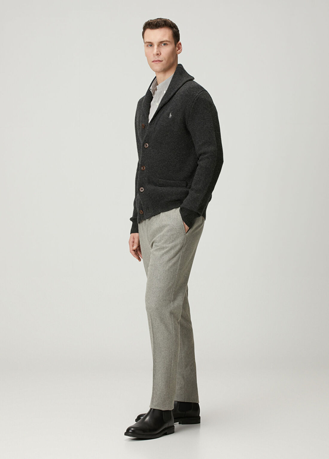 Polo Ralph Lauren Slim Fit Kahverengi Çizgi Desenli Gömlek görsel 2