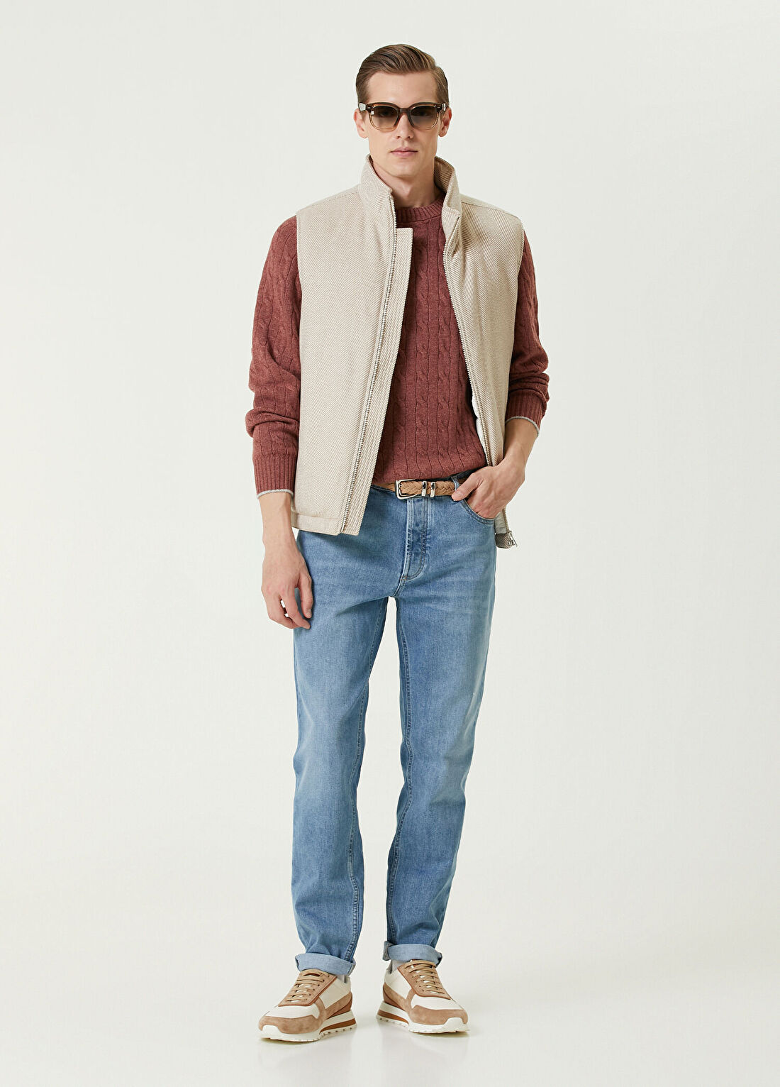Brunello Cucinelli Açık Mavi Jean Pantolon