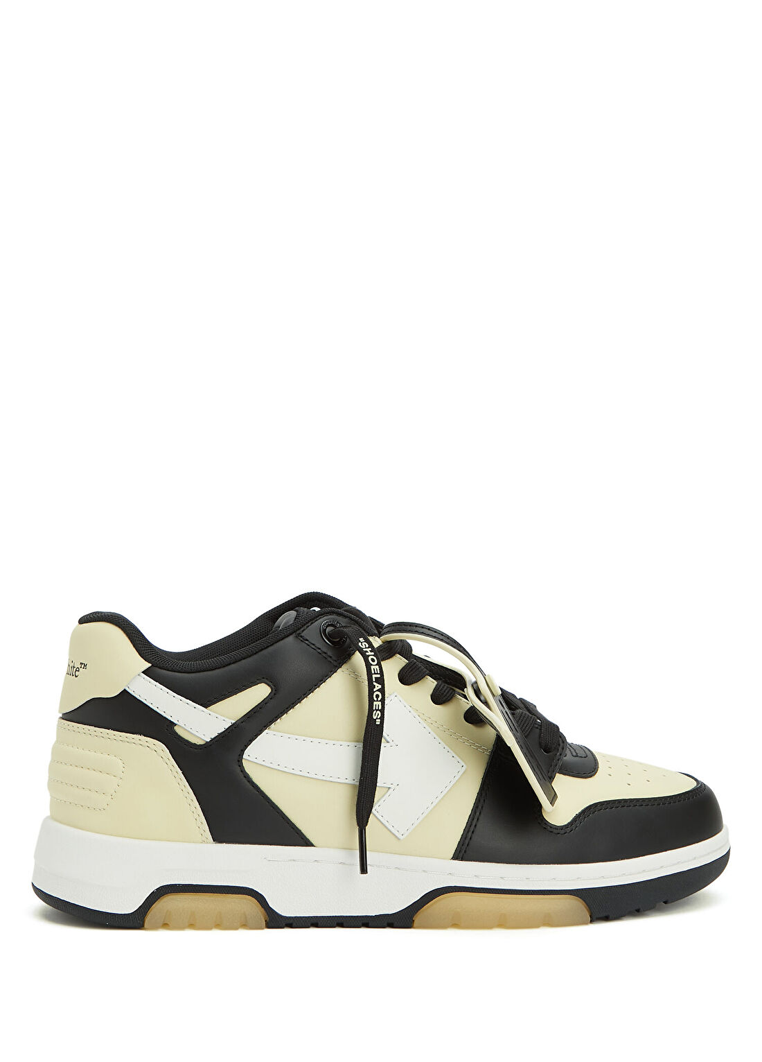 Off-White Out Of Office Siyah Sarı Erkek Deri Sneaker