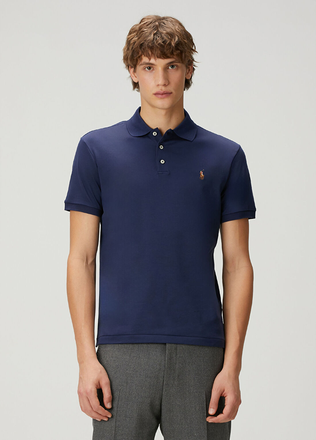 Polo Ralph Lauren Lacivert Slim Fit Polo Yaka T-shirt
