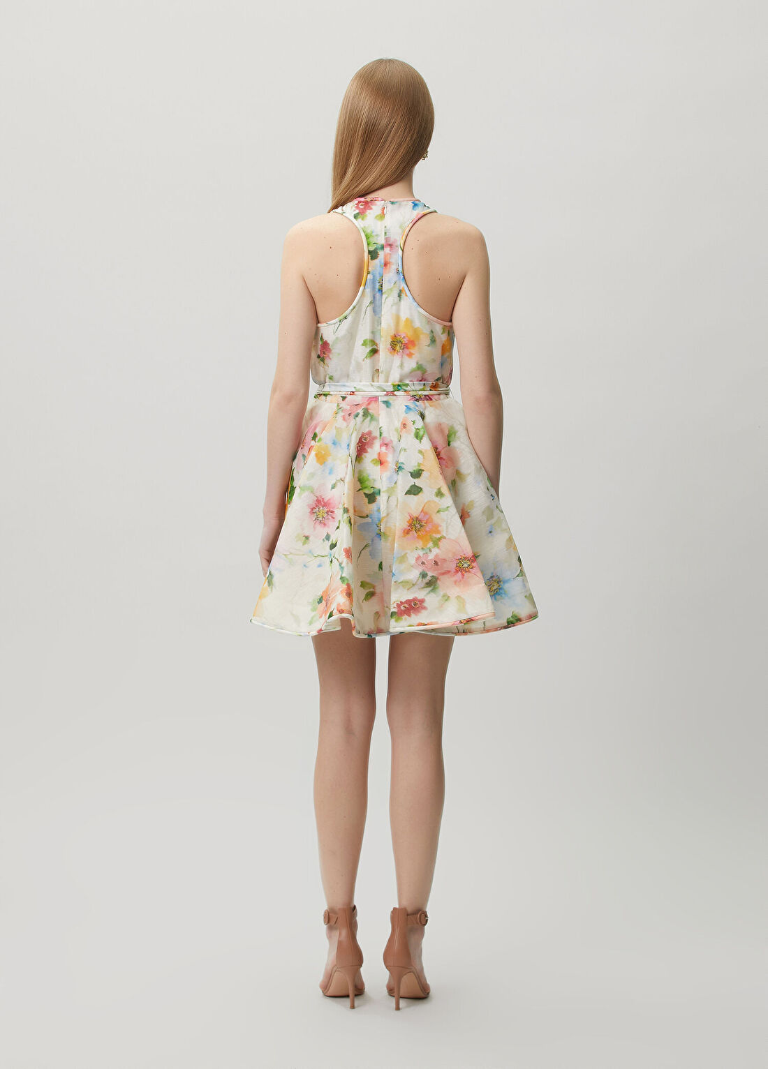 Zimmermann Alchemy Racer Çiçekli Mini Keten Elbise görsel 4