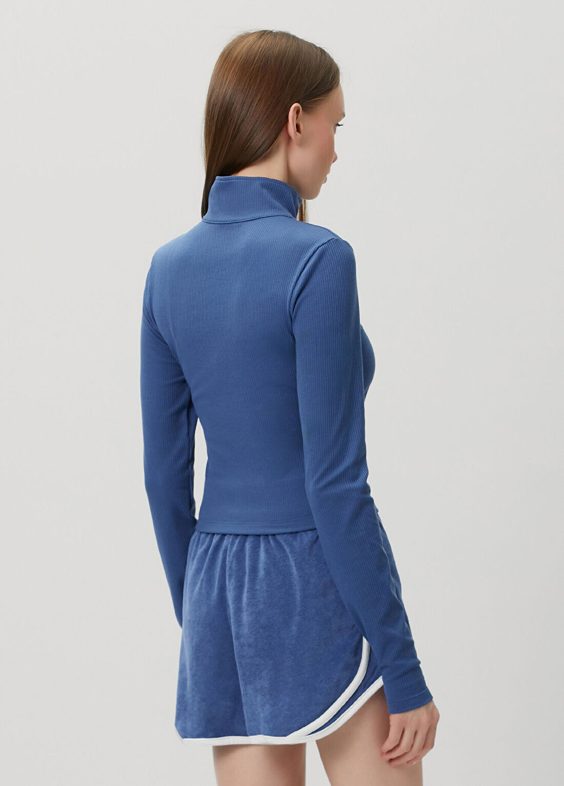 Nike Chill Knit Mavi Fermuarlı Üst görsel 4