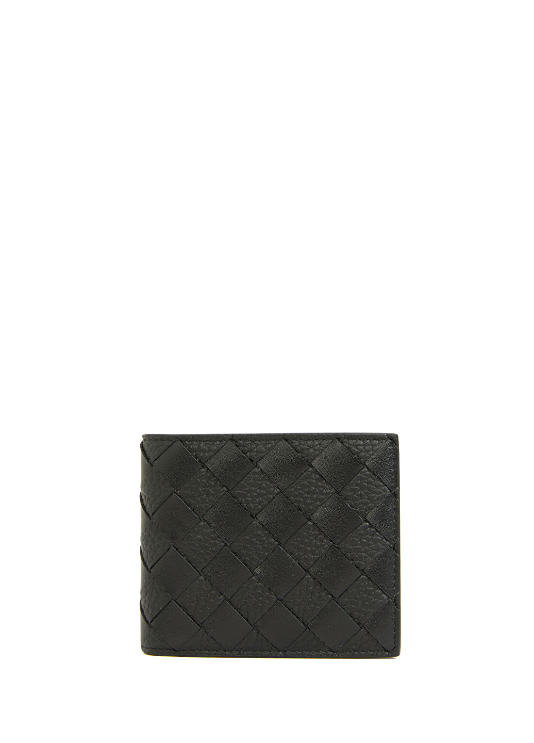 Bottega Veneta Siyah Örgü Dokulu Erkek Deri Cüzdan
