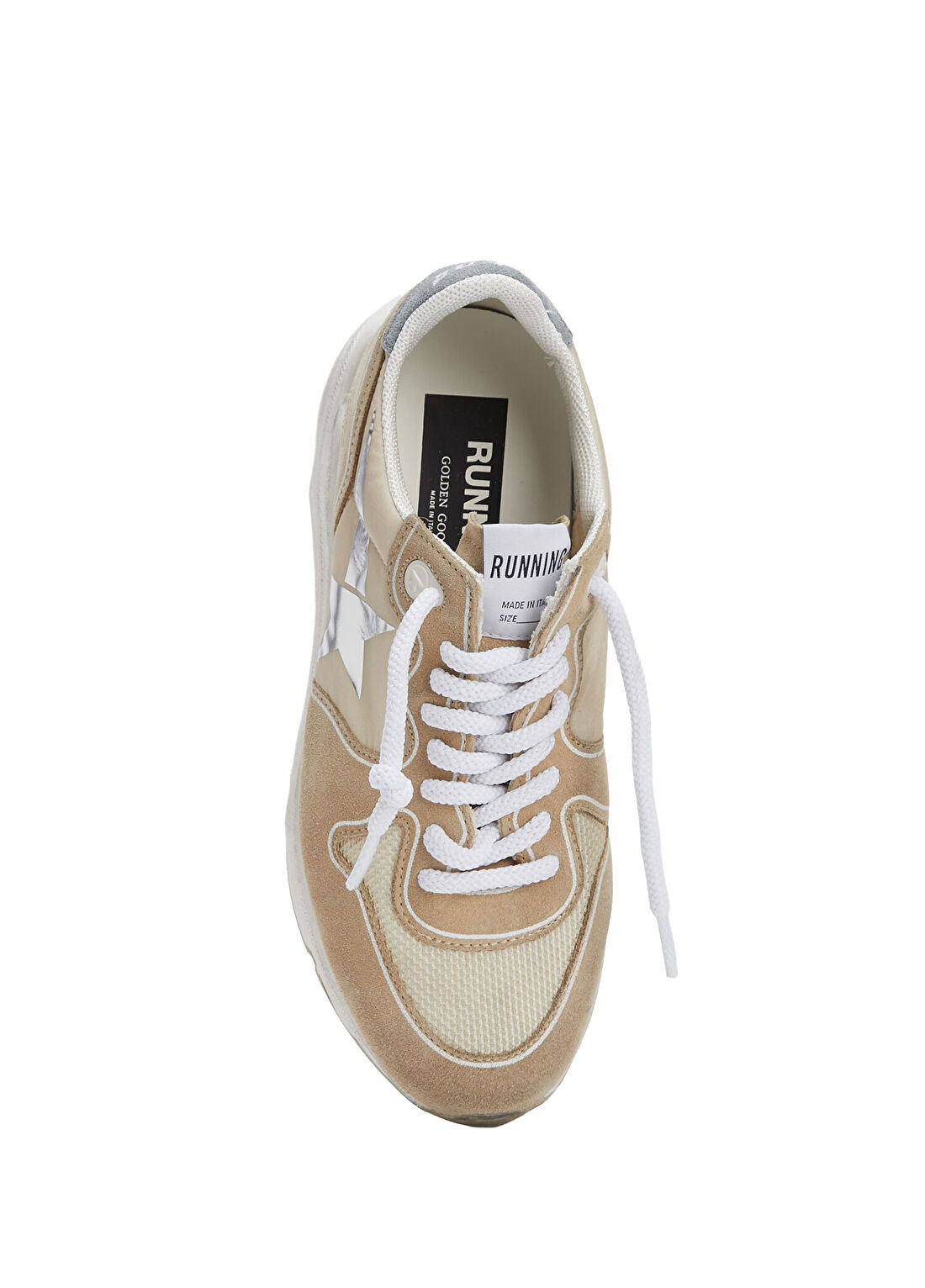 Golden Goose Running Bej Kadın Deri Sneaker görsel 4