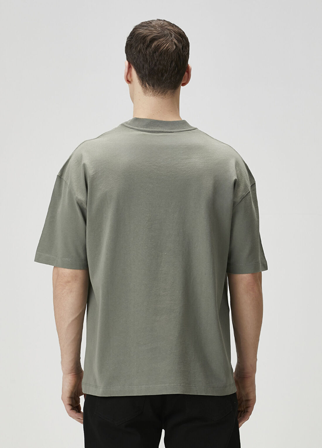 AllSaints Xander Haki T-shirt görsel 4
