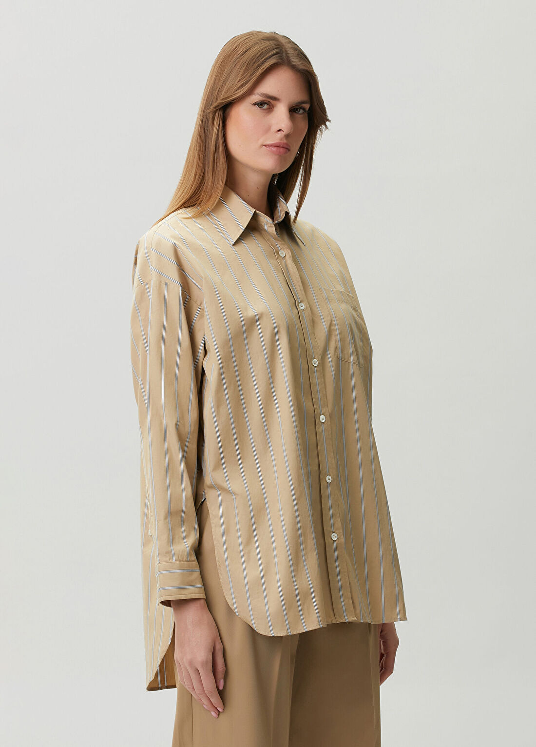 A.P.C. Bej Çizgili Gömlek görsel 3