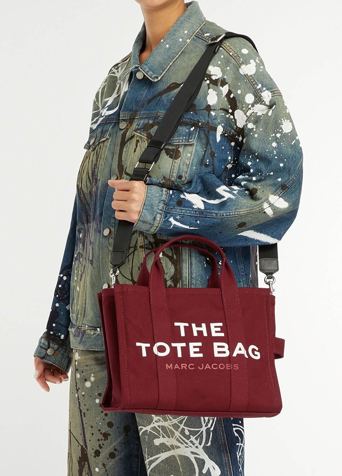 Marc Jacobs Bordo Medium Kadın Kanvas Tote Çanta görsel 2