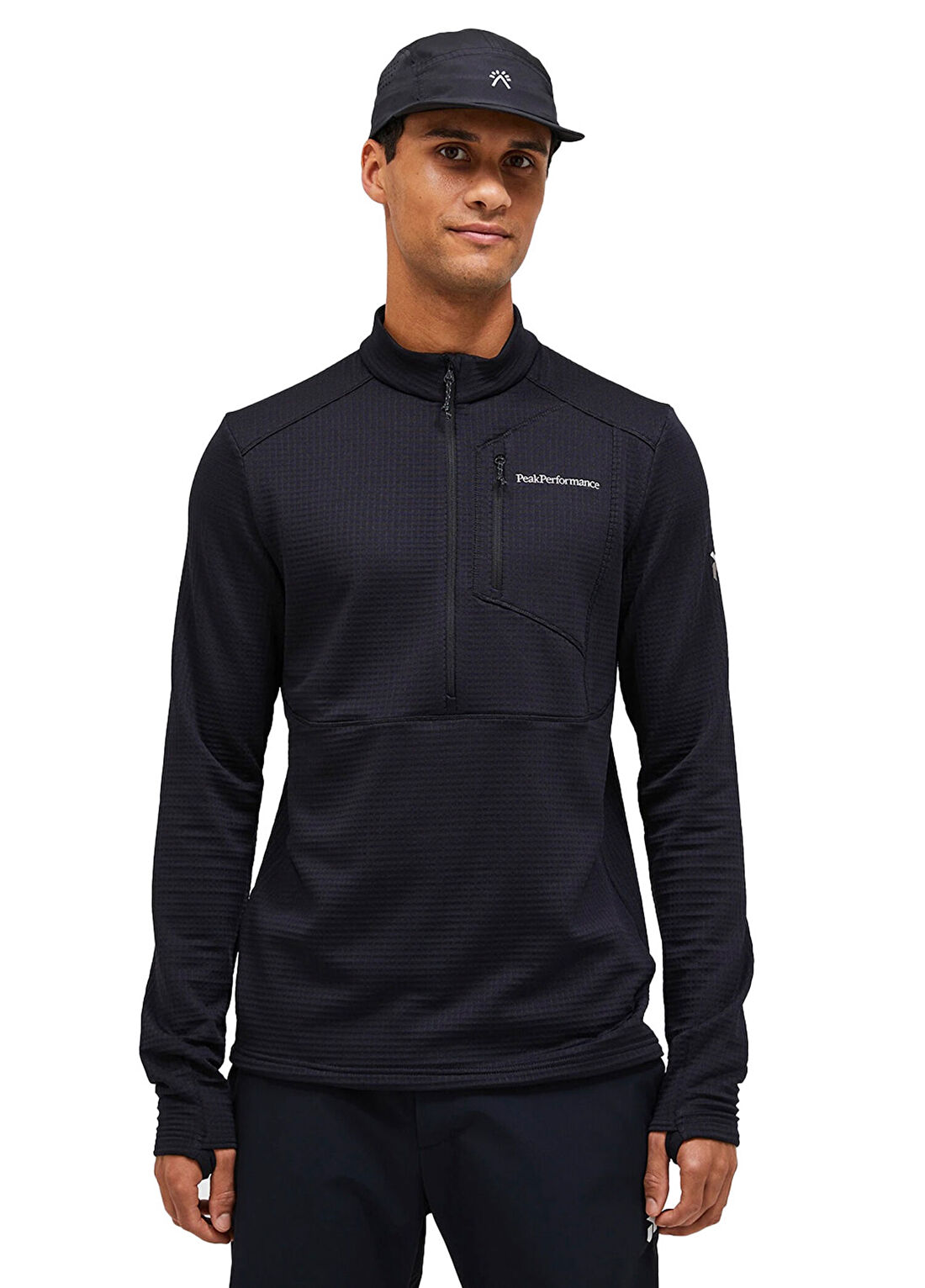 Peak Performance Trail Polartec Fleece Yarım Fermuarlı Siyah Erkek Spor Sweatshirt görsel 4