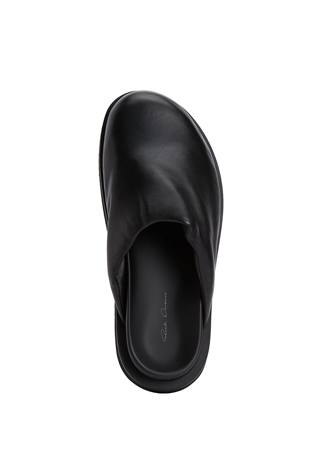 Rick Owens Siyah Erkek Deri Terlik görsel 4