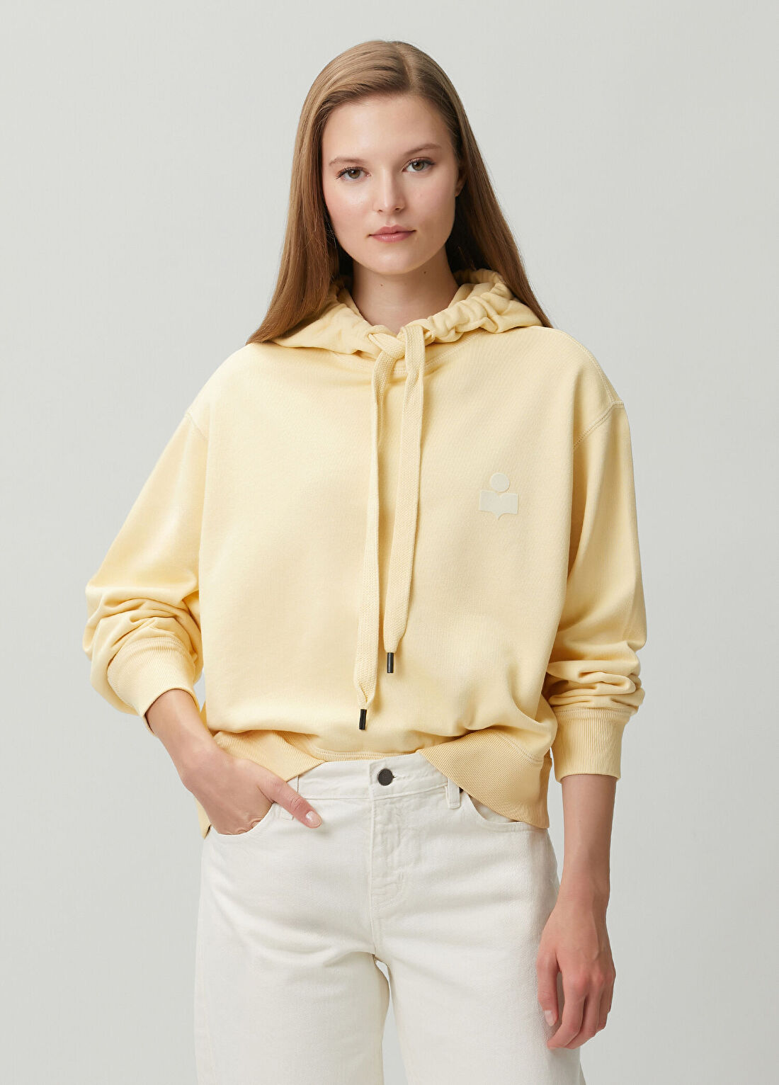 Marant Etoile Salmy Açık Sarı Kapüşonlu Sweatshirt