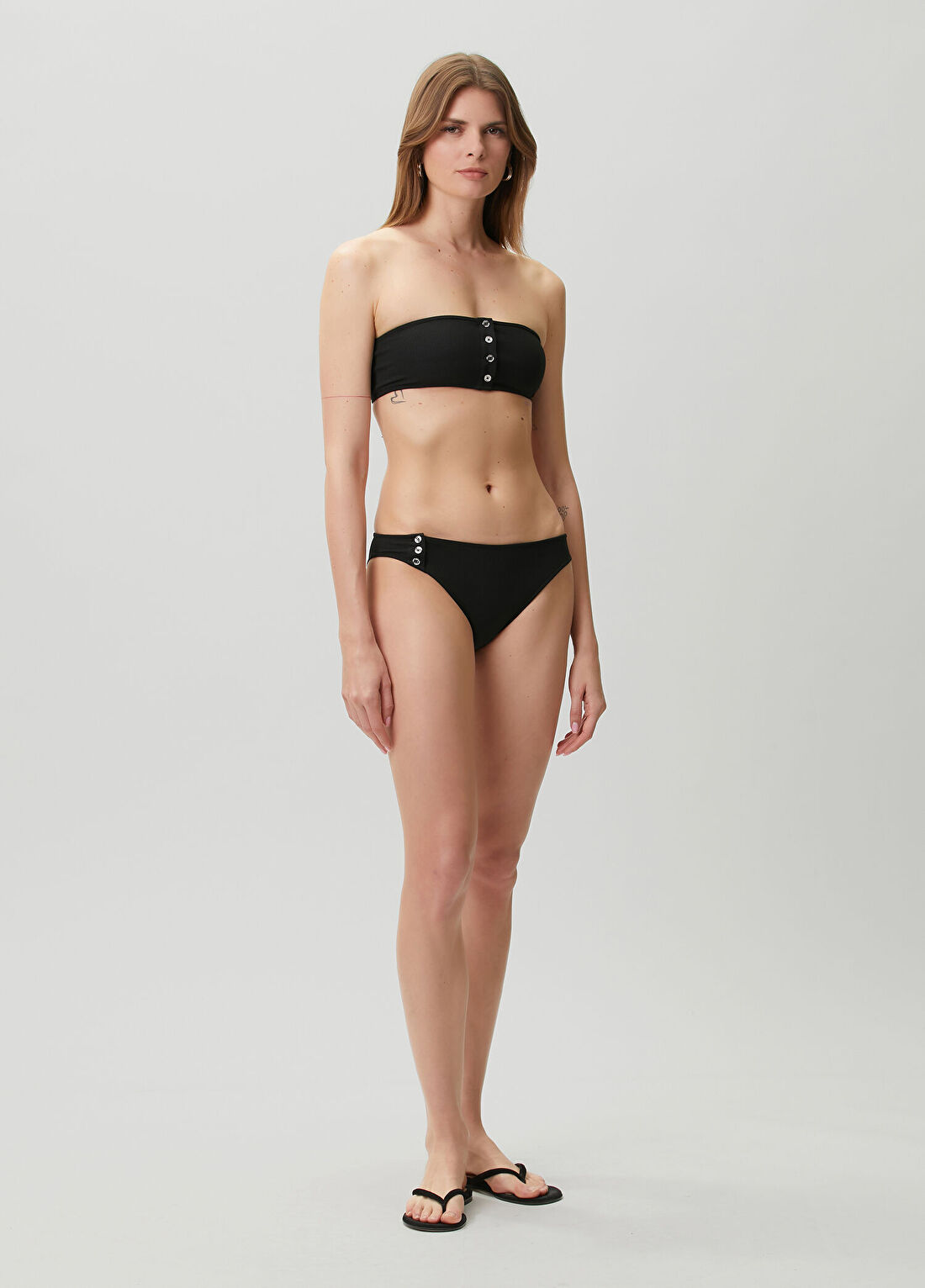 Toteme Siyah Çizgi Dokulu Bikini Altı