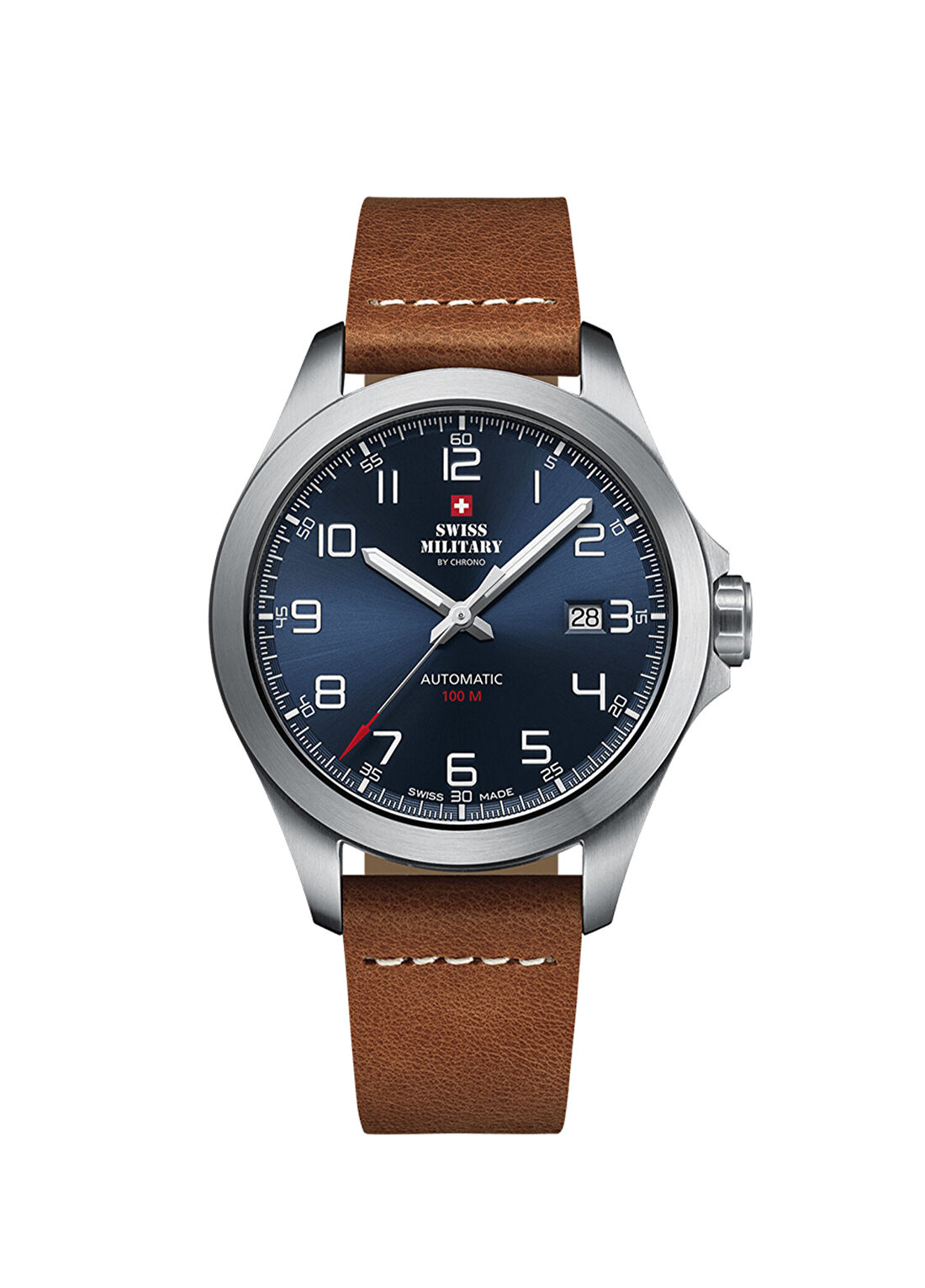 Swiss Military By Chrono SMA34077.03 Gümüş Deri Erkek Kol Saati