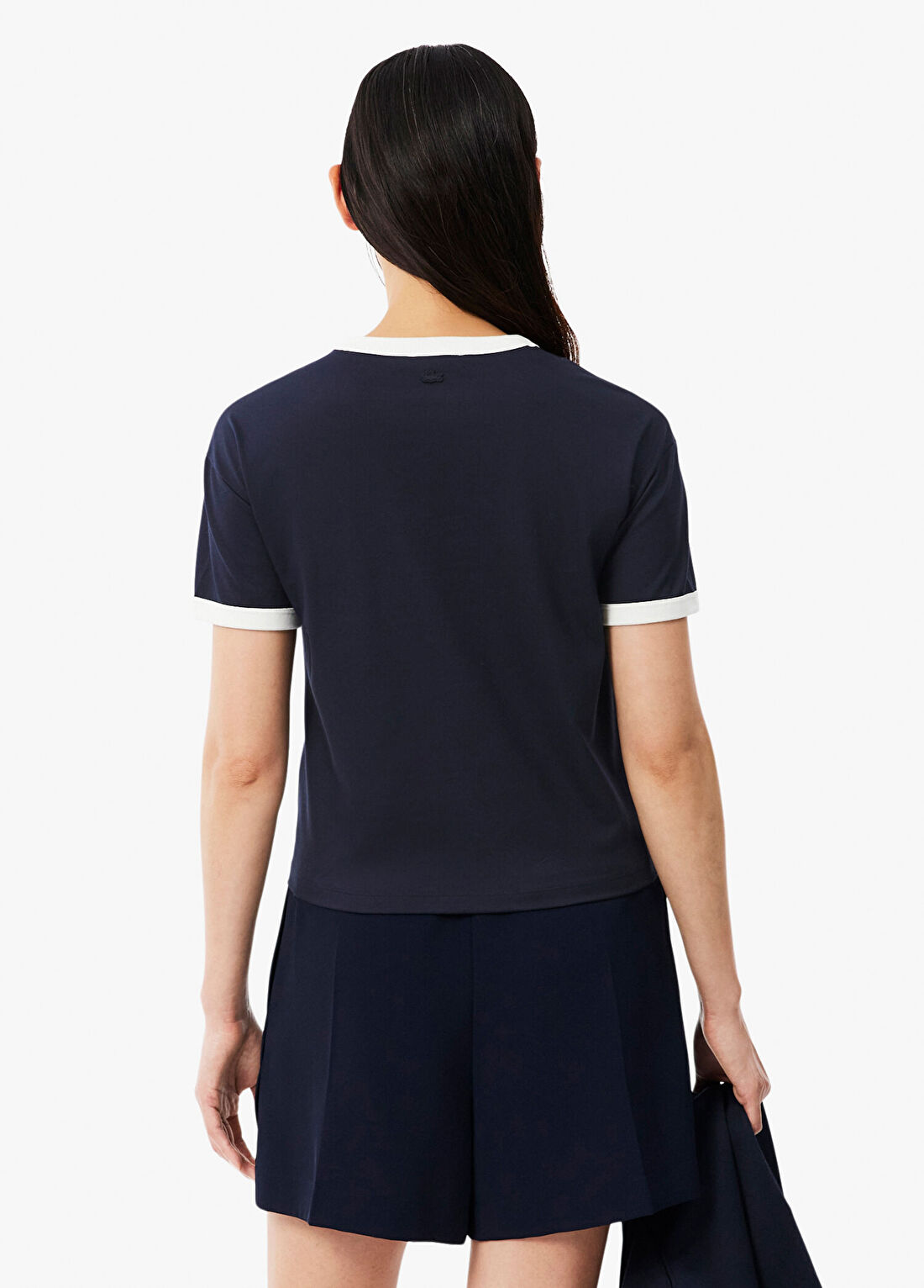 Lacoste Lacivert Bisiklet Yaka Relaxed Fit Kısa Kollu Kadın T-Shirt görsel 3