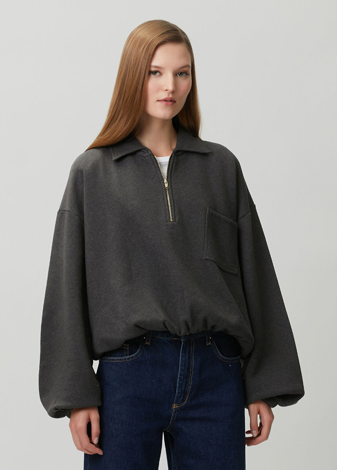 Darkpark Alva Koyu Gri Sweatshirt görsel 3