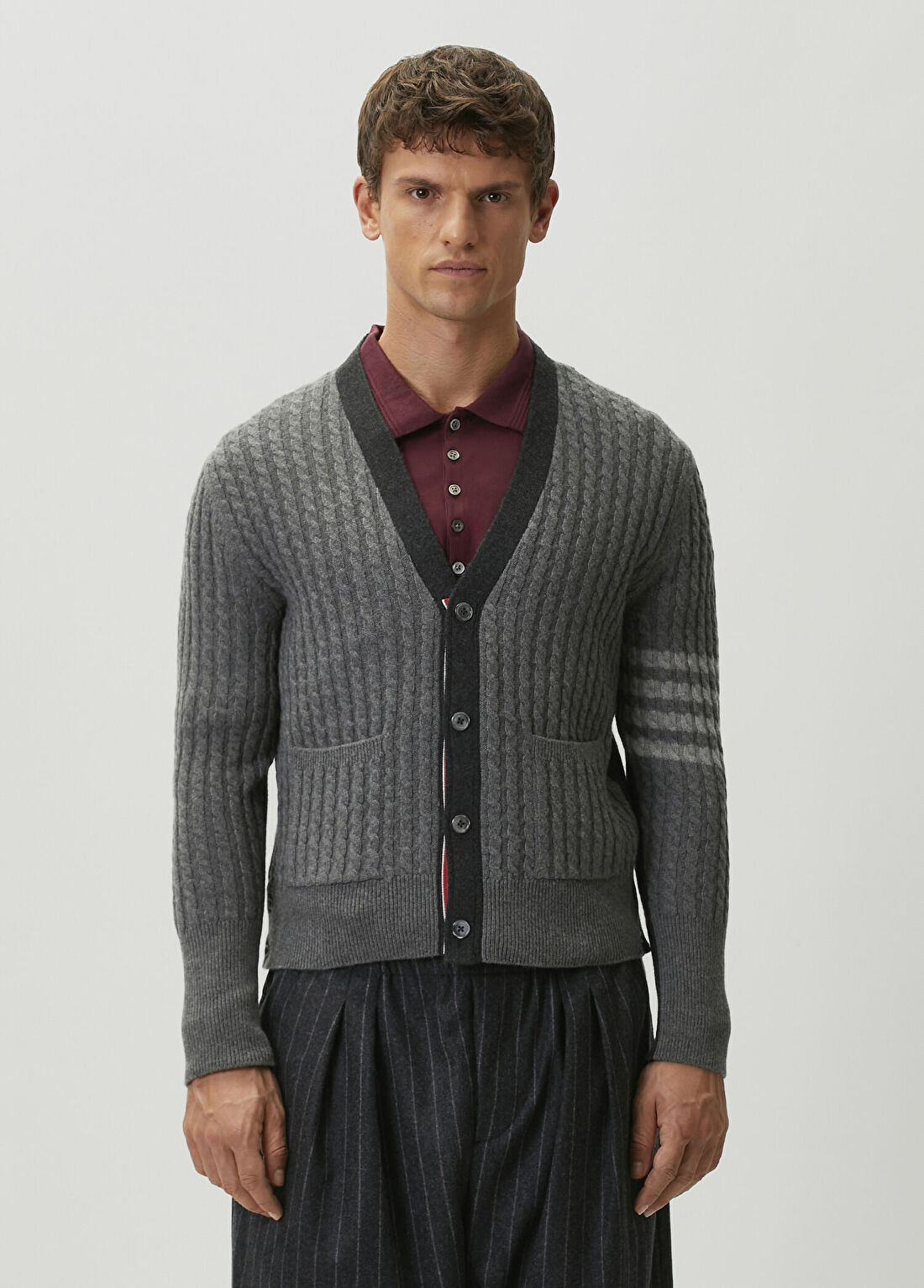 Thom Browne Gri Yün Triko Hırka
