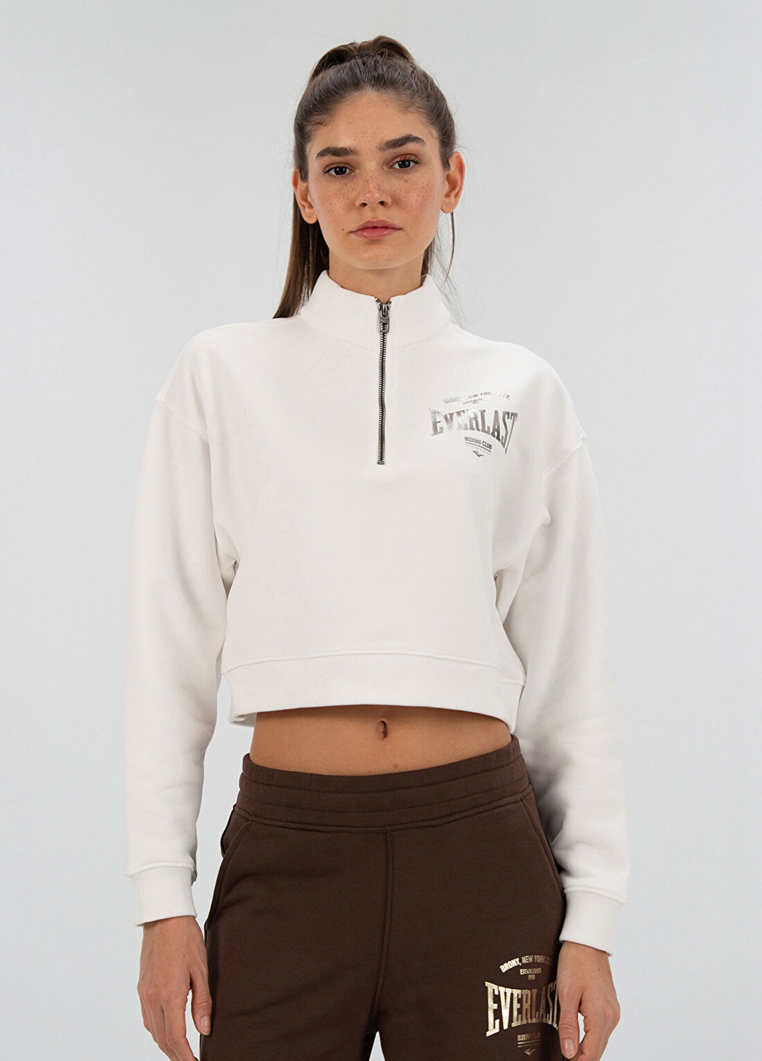 Everlast Bronx NYC Beyaz Uzun Kollu Kadın Sweatshirt