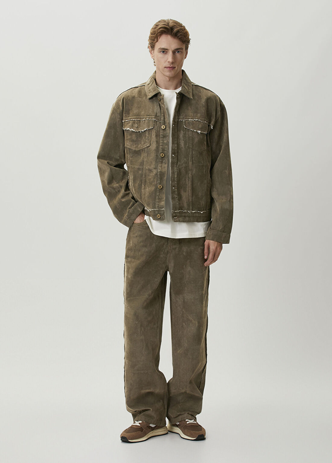 Les Benjamins Koyu Haki Denim Ceket