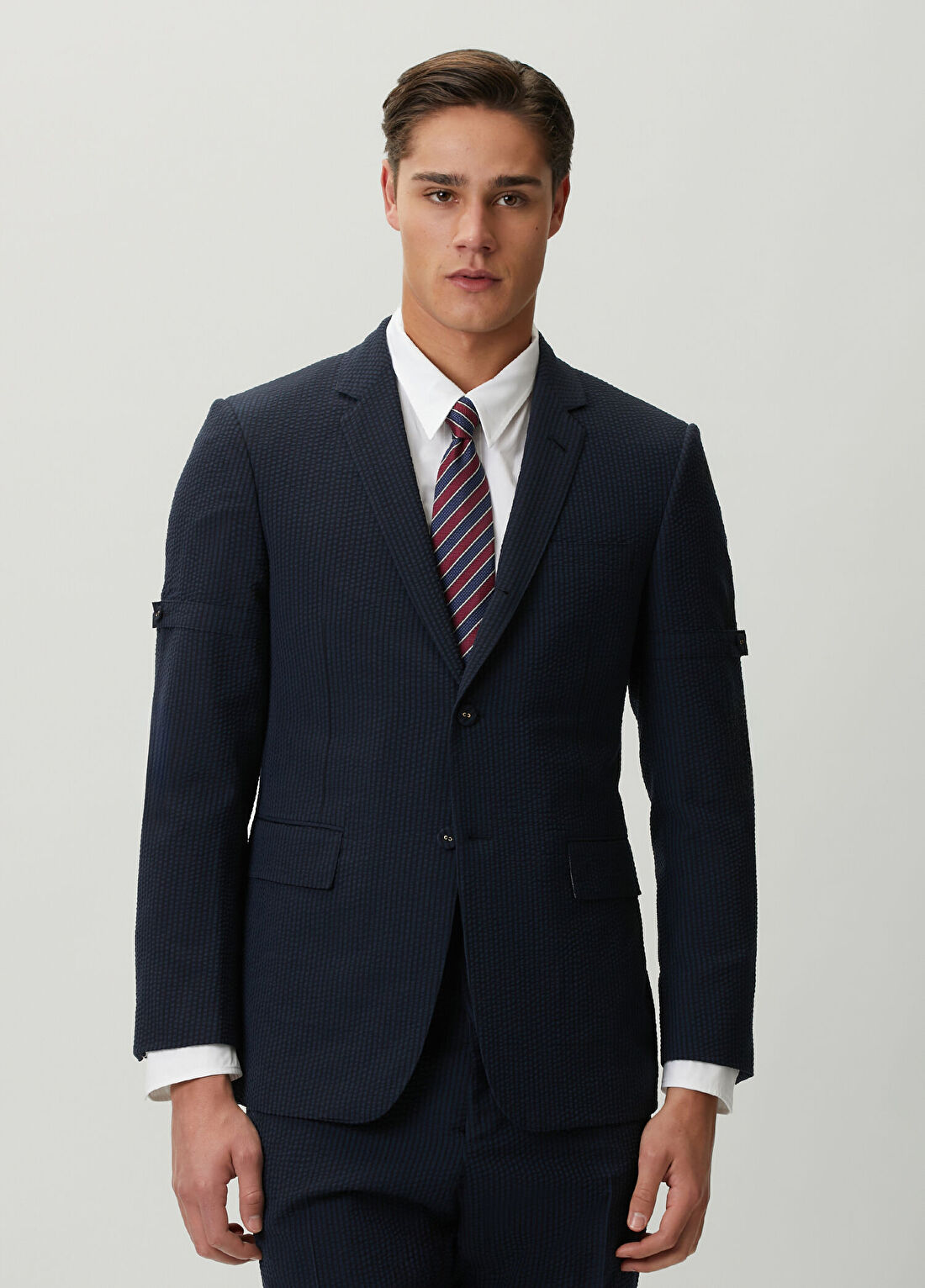 Thom Browne Lacivert Gofreli Yün Ceket
