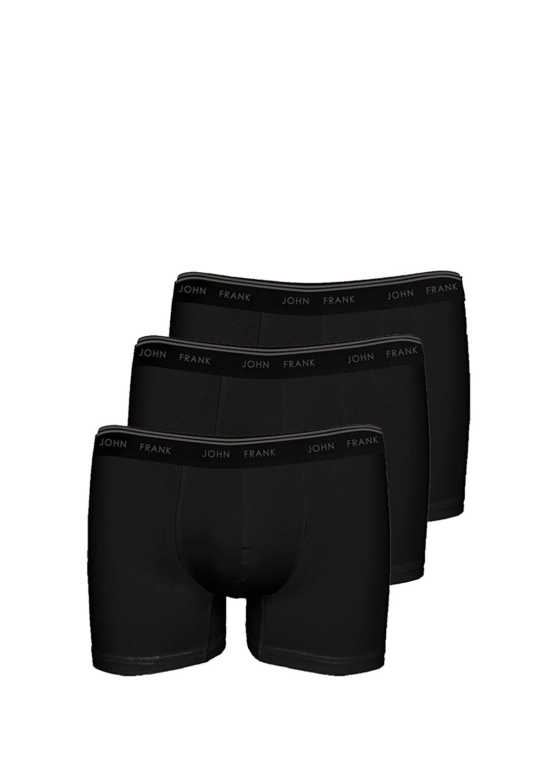 John Frank Basic Bright Logo Bantlı 3lü Boxer Seti
